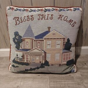 Bless This Home 16 Inch Throw Pillow Cottagecore